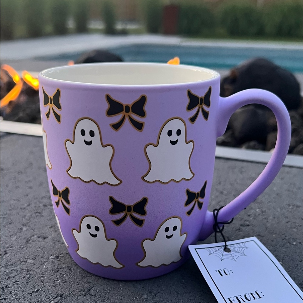 NEW 👻 Soft touch purple ghosts & bows mug 🎀 | Cobwebs and Cauldrons